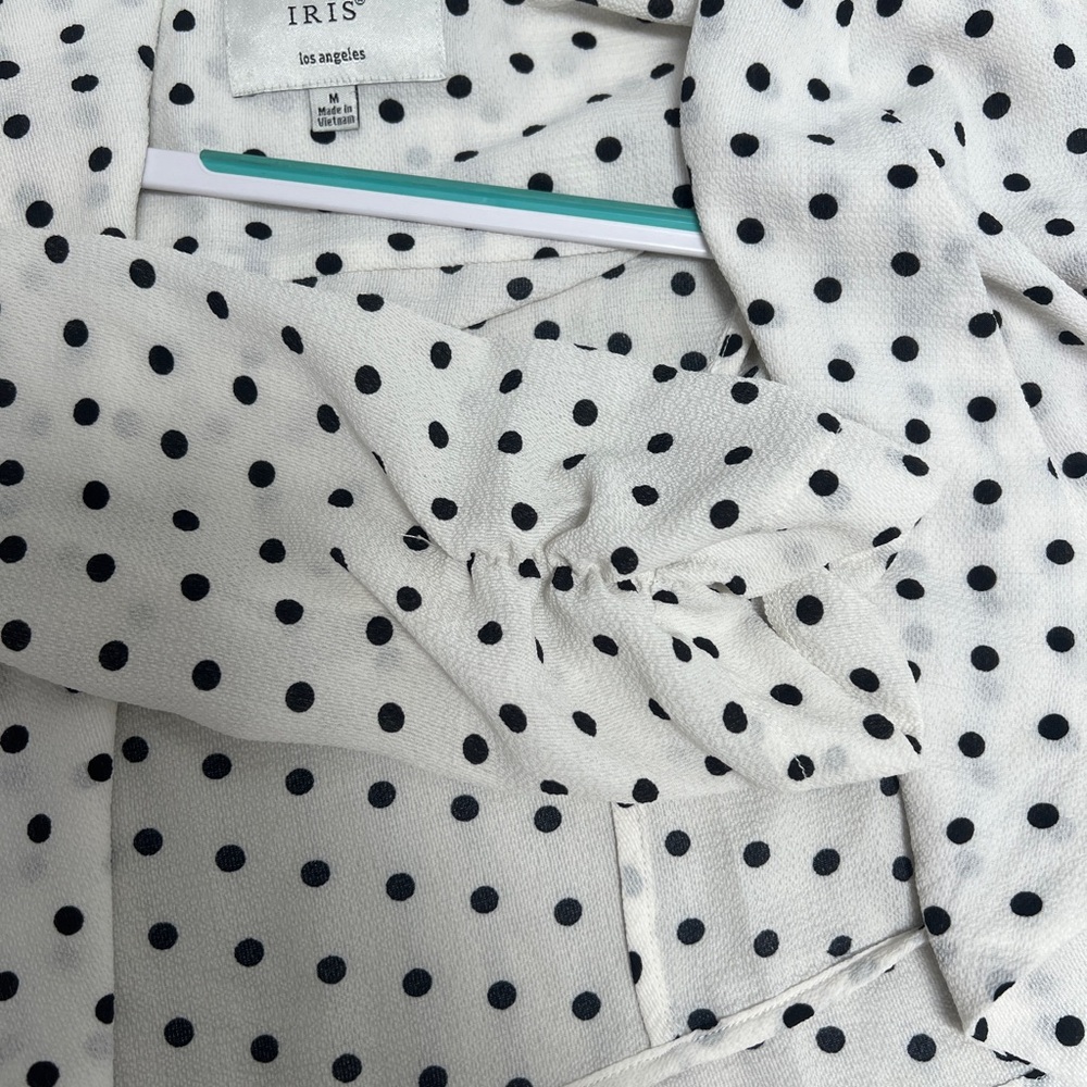 Iris Basic Polka Dot Draped Waterfall Jacket NWT - image 6